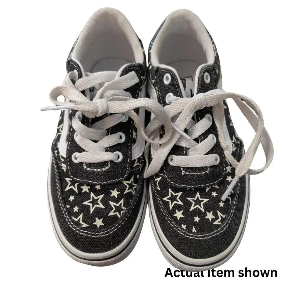 ⭐ Vans Old Skool Stars Denim Sneakers Kids Size 13 US Missy